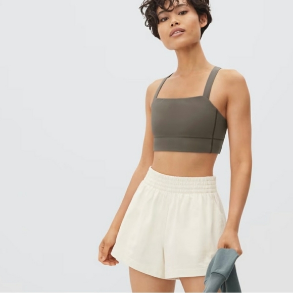 Everlane Other - Everlane The Perform Cropped Crossback Top in Taupe Work Out Bra size Medium